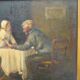 Tableau, huile sur panneau "Bonjour Grand Père", début XXème, cadre doré