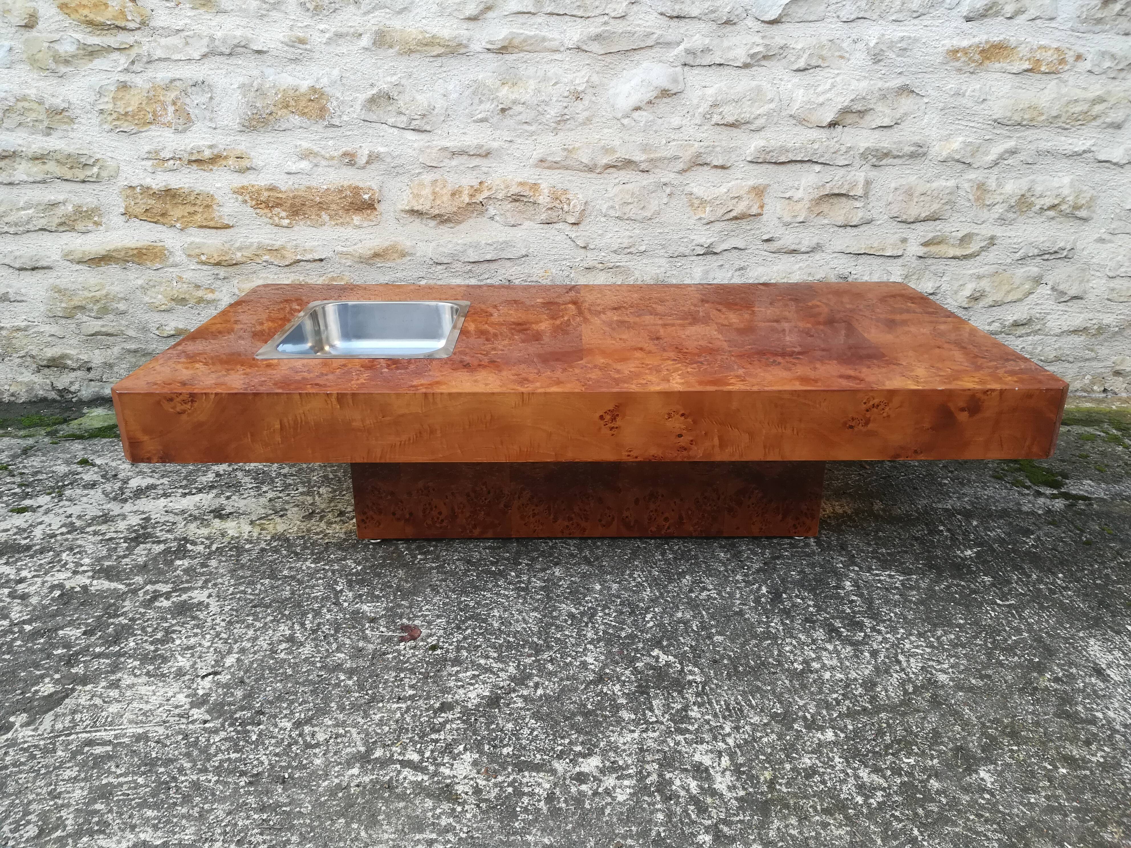Table basse des années 70 en orme