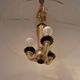3-light chandelier in Murano glass and gilded brass, 1940.