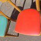 Duo of bistro chairs Luterma red/green