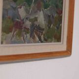 Original Swedish oil on panel – “Seated Figure” by Gösta Stawåsen – vintage & framed – 38 × 29 cm (15.0" × 11.4")