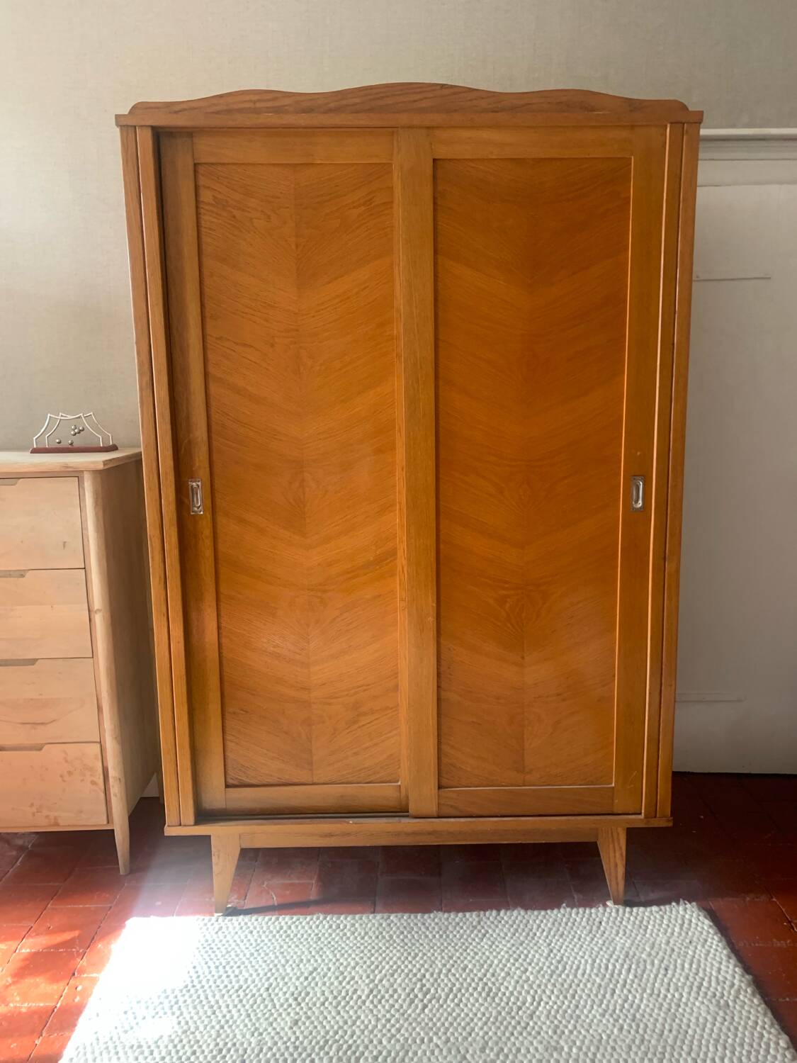 Vintage wardrobe with compass feet