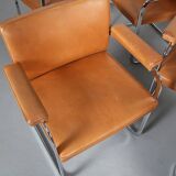 Set of 6 De Sede RH 305 Dining Chairs by Robert Haussmann in Cognac Leather