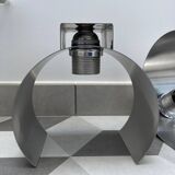 Pair of Space Age brushed metal wall lights