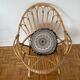 Armchair basket in vintage rattan 60's