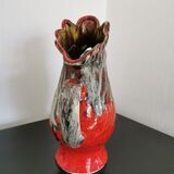 Pichet vase coq en céramique rouge