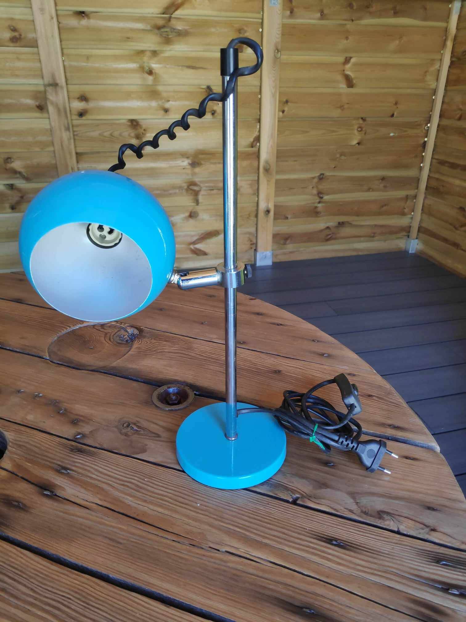Vintage blue eyeball lamp