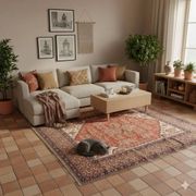 Old Kaskay rug in wool, fine knotting, handmade 68 x 55 in.