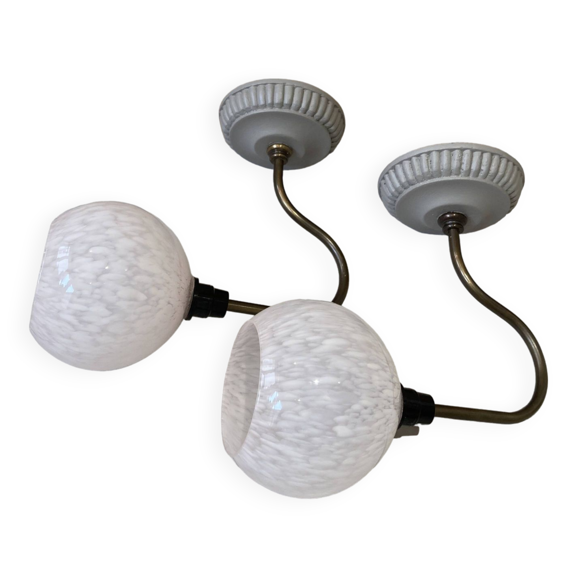 pair of pink Clichy glass wall lights