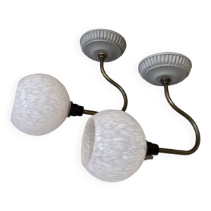 Paire d'appliques verre - rose clichy