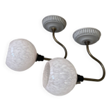 paire d'appliques verre de Clichy rose