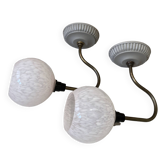 paire d'appliques verre de Clichy rose