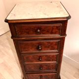 Louis Philippe bedside in walnut magnifying glass veneer