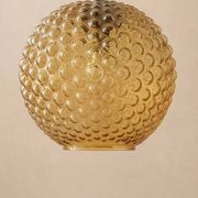 Chrome and amber glass table lamp, attributed to Rolf Krüger, 1970s.