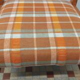 Pair of Vintage Wooden / Orange Fabric Chairs