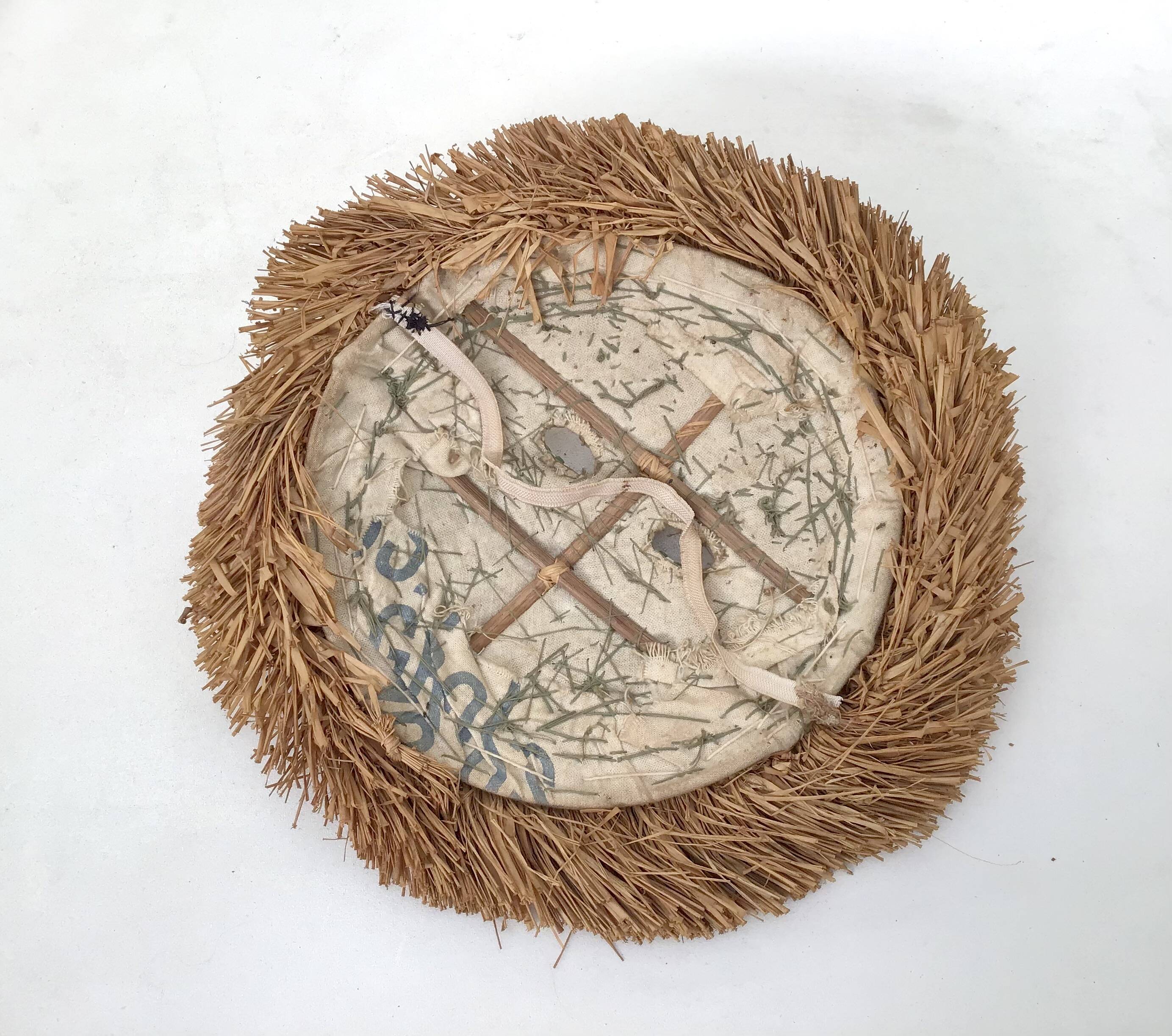 Masque Kuba du Congo - Cauris, Perles de verre, Raphia, Tissu