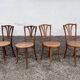 Series of 4 wooden chairs and cannage