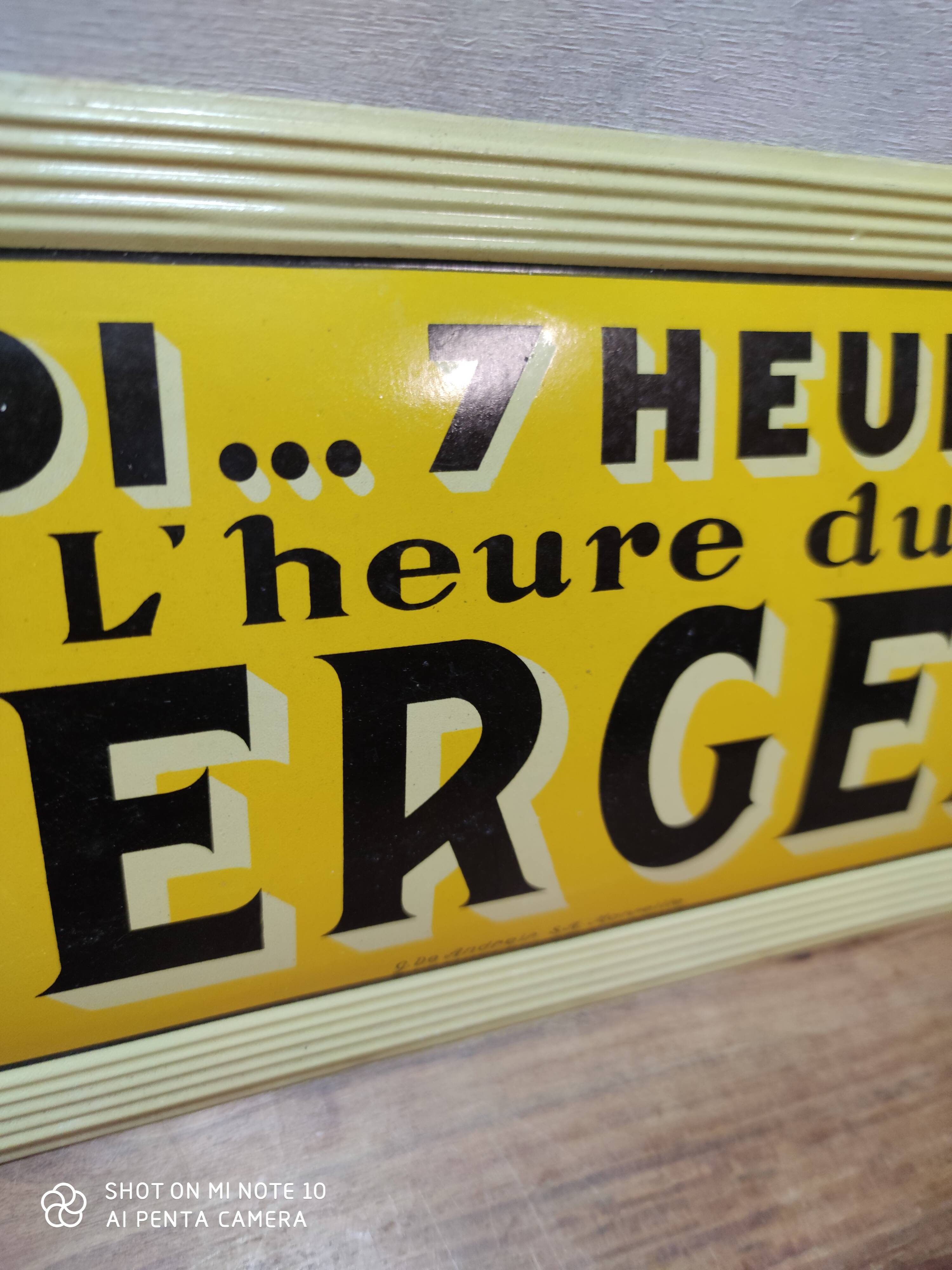 Tôle publicitaire apéritif anisé midi...7 heures l'heure du berger