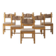 Chaises de salle à manger en pin massif (ensemble de six)