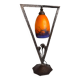 Art Deco lamp by Muller Frères Lunéville, signed glass, 1920.