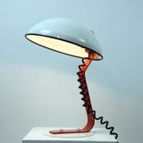 White and red steel desk lamp