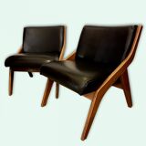 Pair of chairs by Morris of Gibson 1960 vinyl s