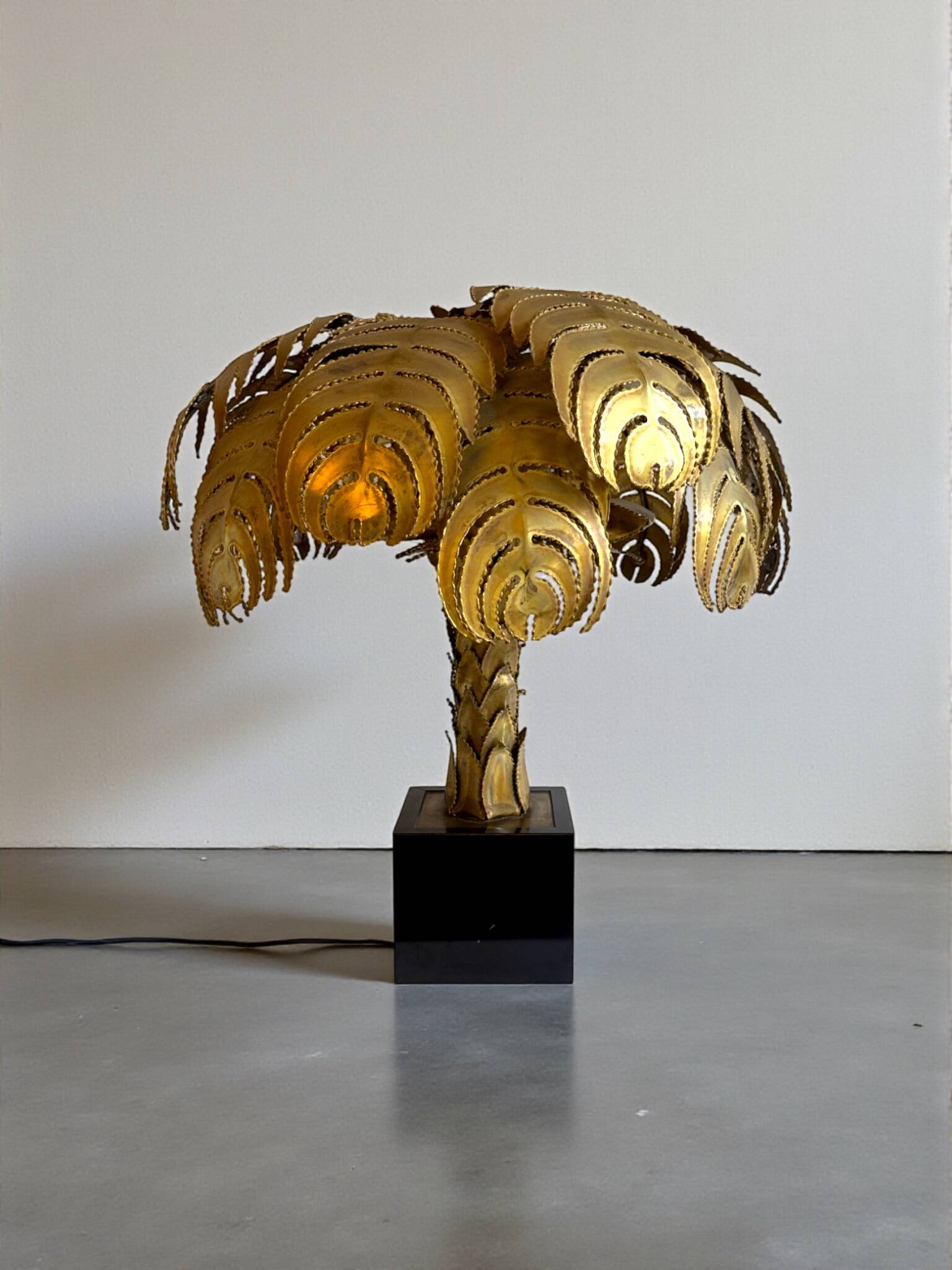 Palm Tree Lamp Maison Jansen, Christian Techoueyres, 65cm, Circa 1970