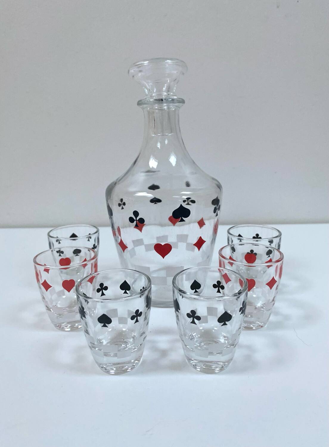 Carafe and 6 liqueur glasses, Arques Crystal Factory