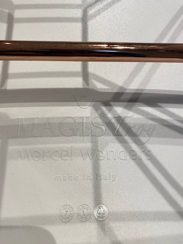 Chaise Troy blanc polypropylène, fils d'acier cuivre, Marcel Wanders MAGIS