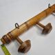 Ancien portemanteau rustique en bois tourné à l'imitation du bambou 1900, 3 patères