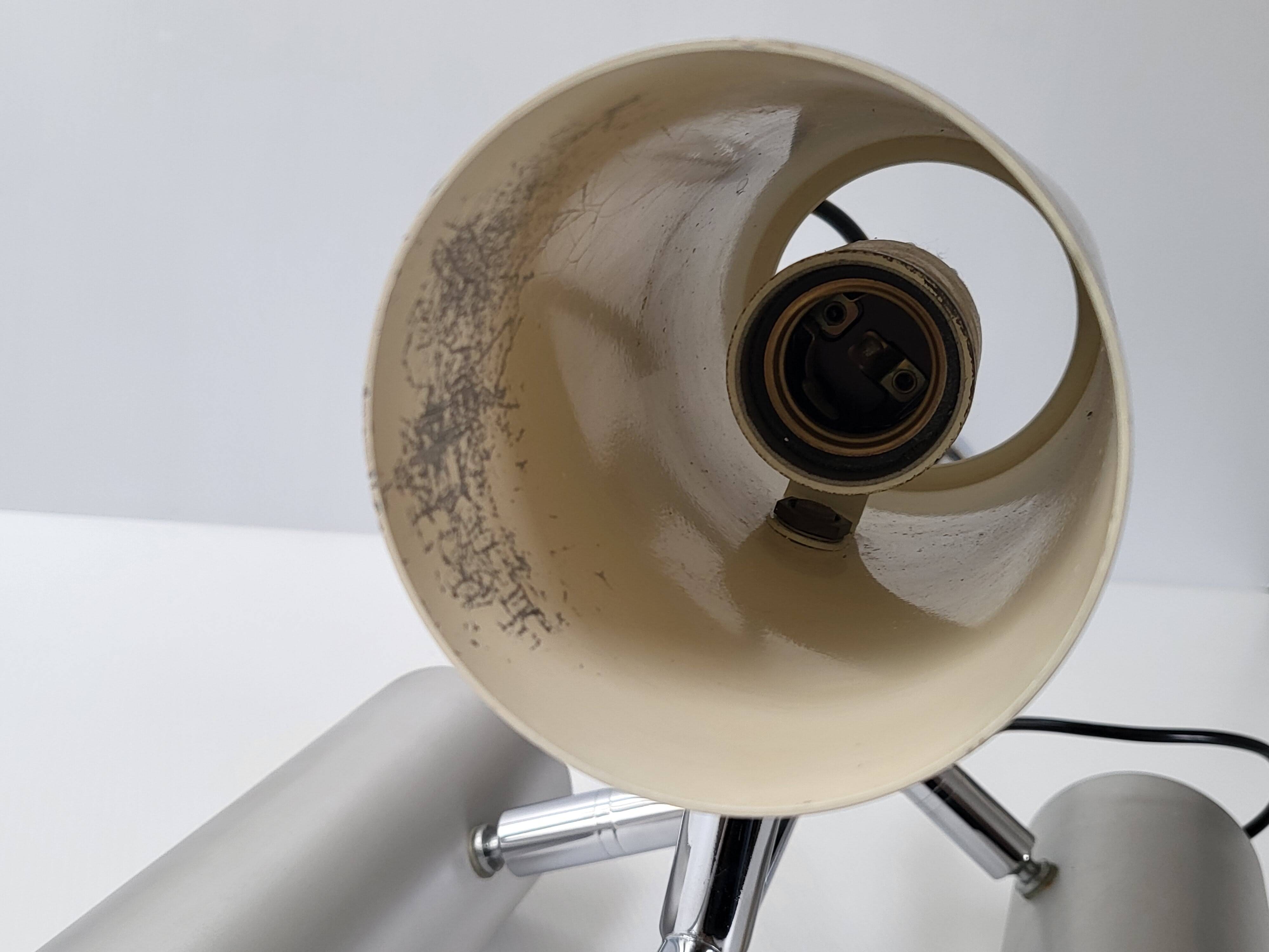 Vintage space age 1970 pendant light in brushed steel