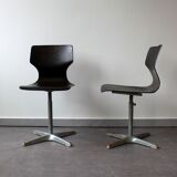 Pair of evolutionary chairs pae Adam Stegner for Flötotto Pagholz, 70's