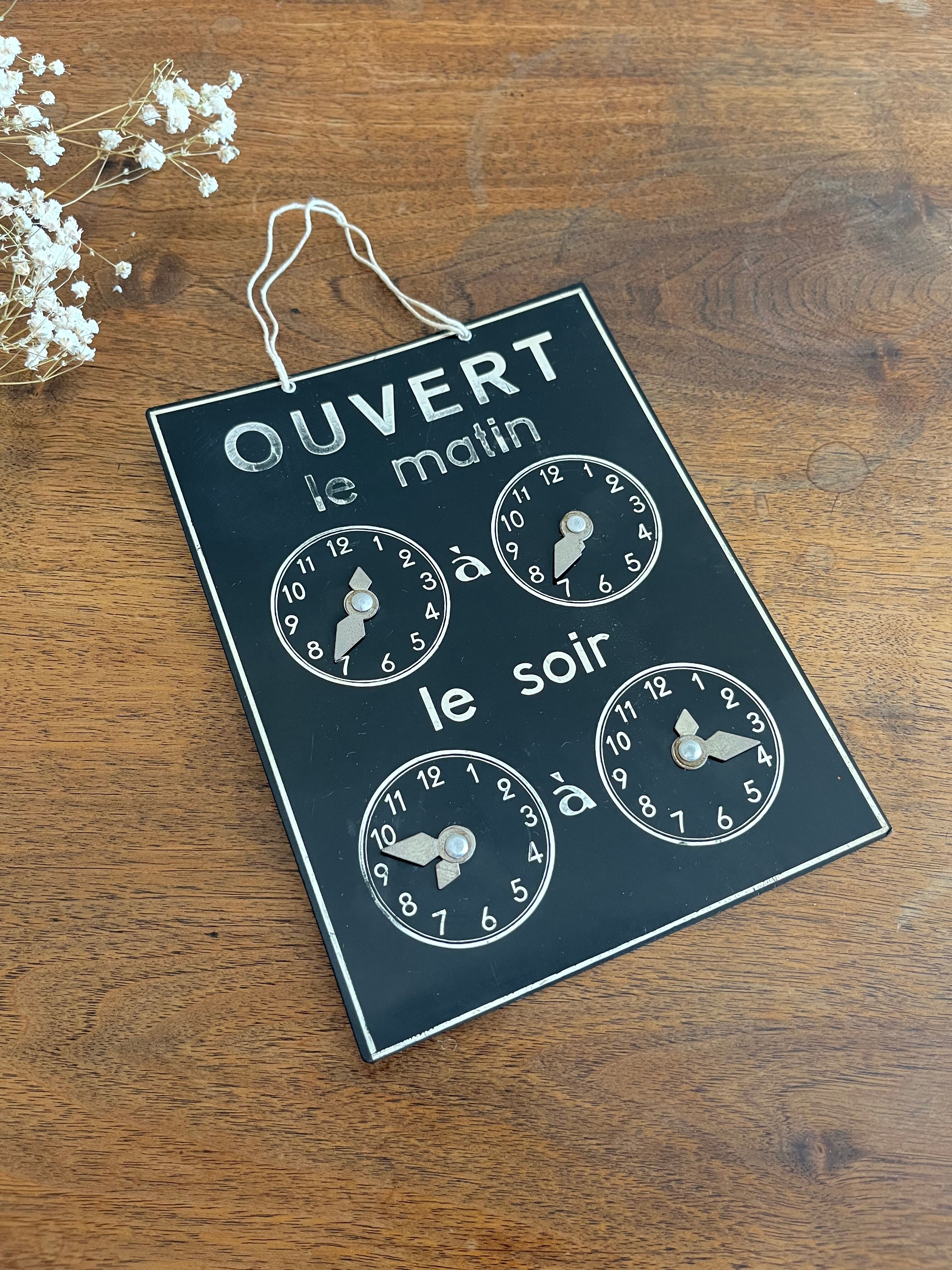 Opening hours poster