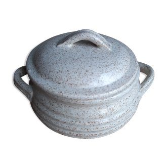 Vintage speckled stoneware sugar pot