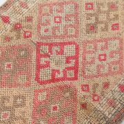 Vintage Runner Kilim, Tons Rose et Beige, Motifs Anatoliens Géométriques