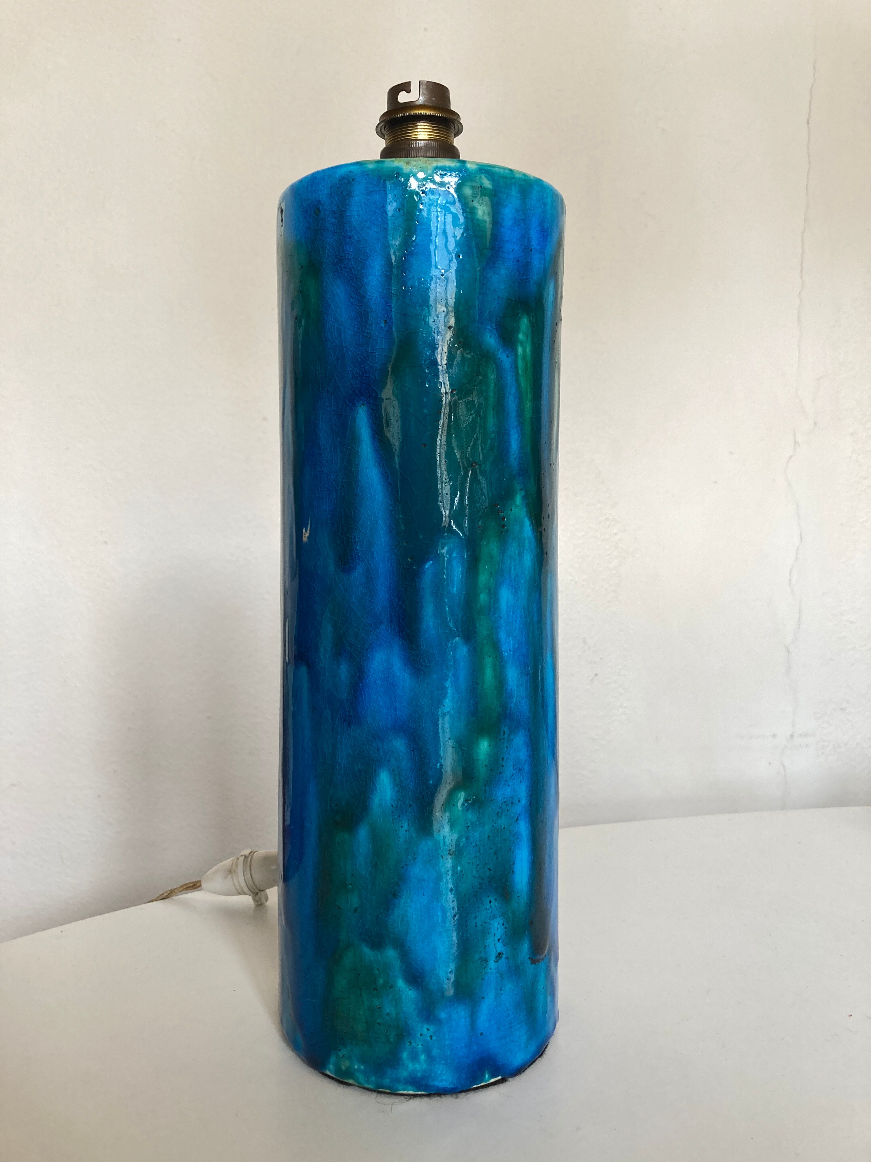 XXL ceramic ceramic earth varnished turquoise 1970