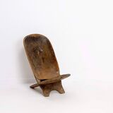 Senoufo African Folding Chair Fish Pattern on the Back Ivory Coast.