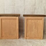 Pair of orange-pink patinated bedside tables