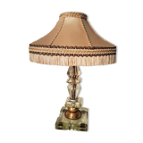 modernist lamp period 1930/1950 with very beautiful silk lampshade with fringes