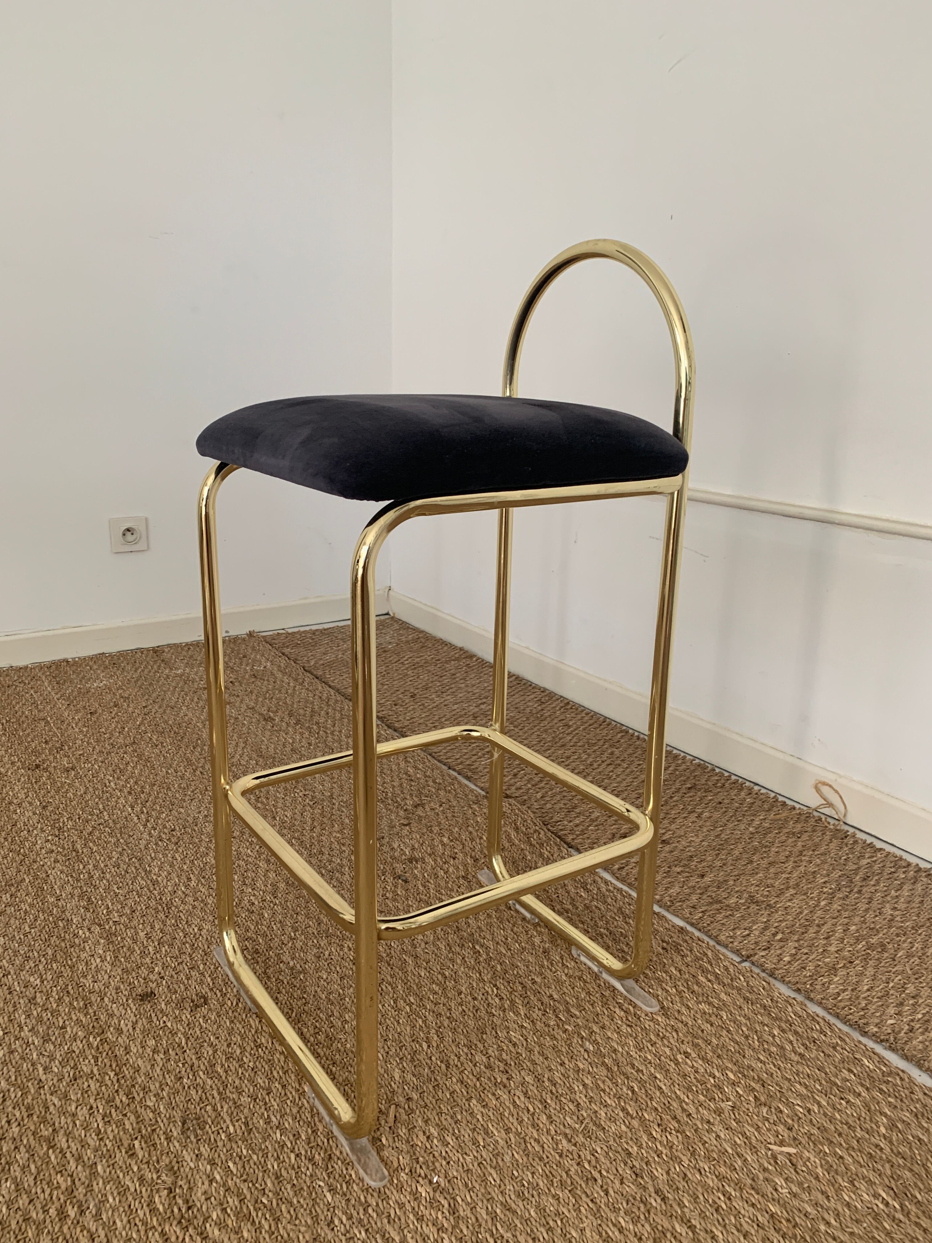 Angui / velvet top stool - aytm - lot of 2