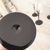 6 cocktail glasses / black stem martini glasses