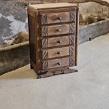 Art Deco wooden chest of drawers with 5 drawers