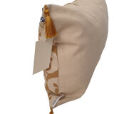 Ikat style ottoman cushion cover beige / havana ocher - 30 x 50