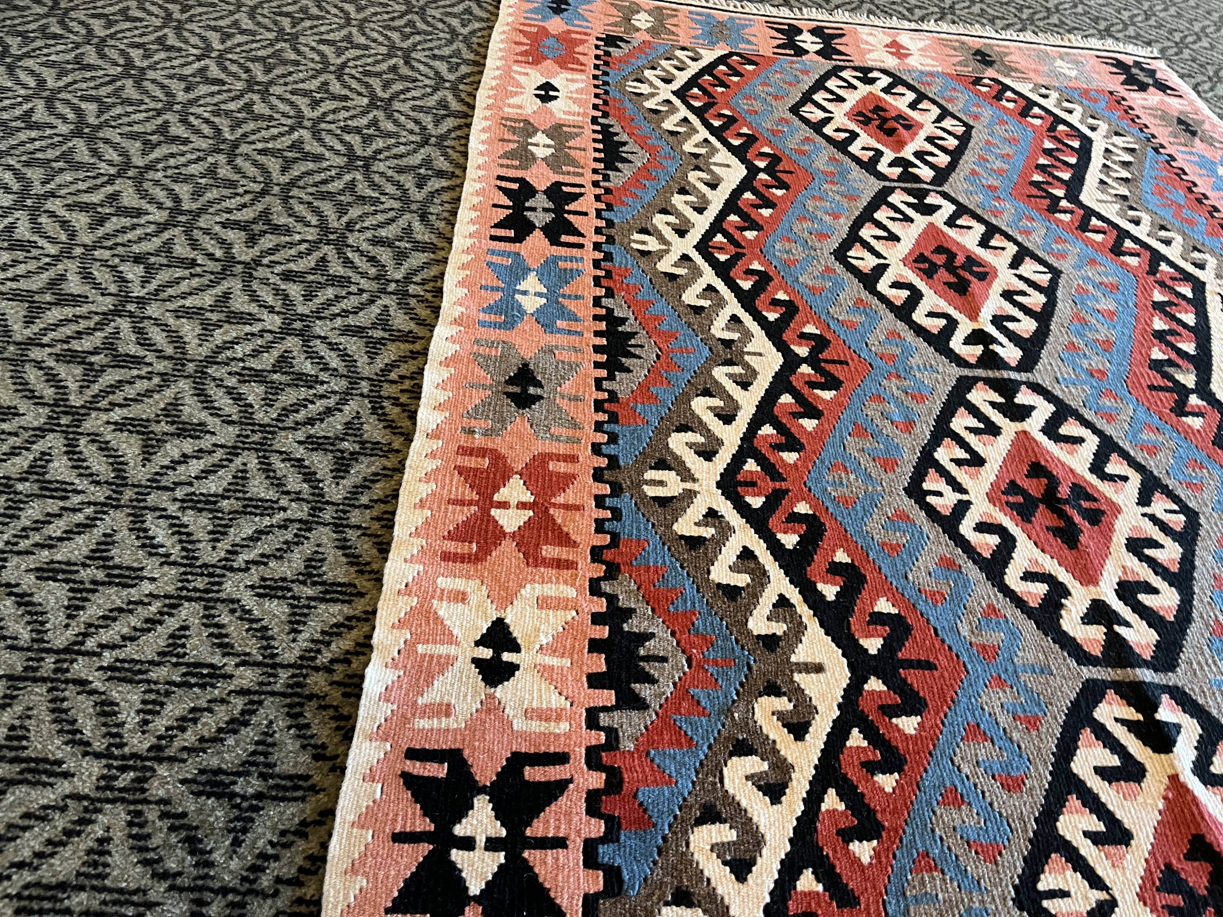 Handmade Colorful Kelim Carpet