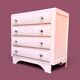 Vintage powder pink commode Farrow & Ball, matte finish