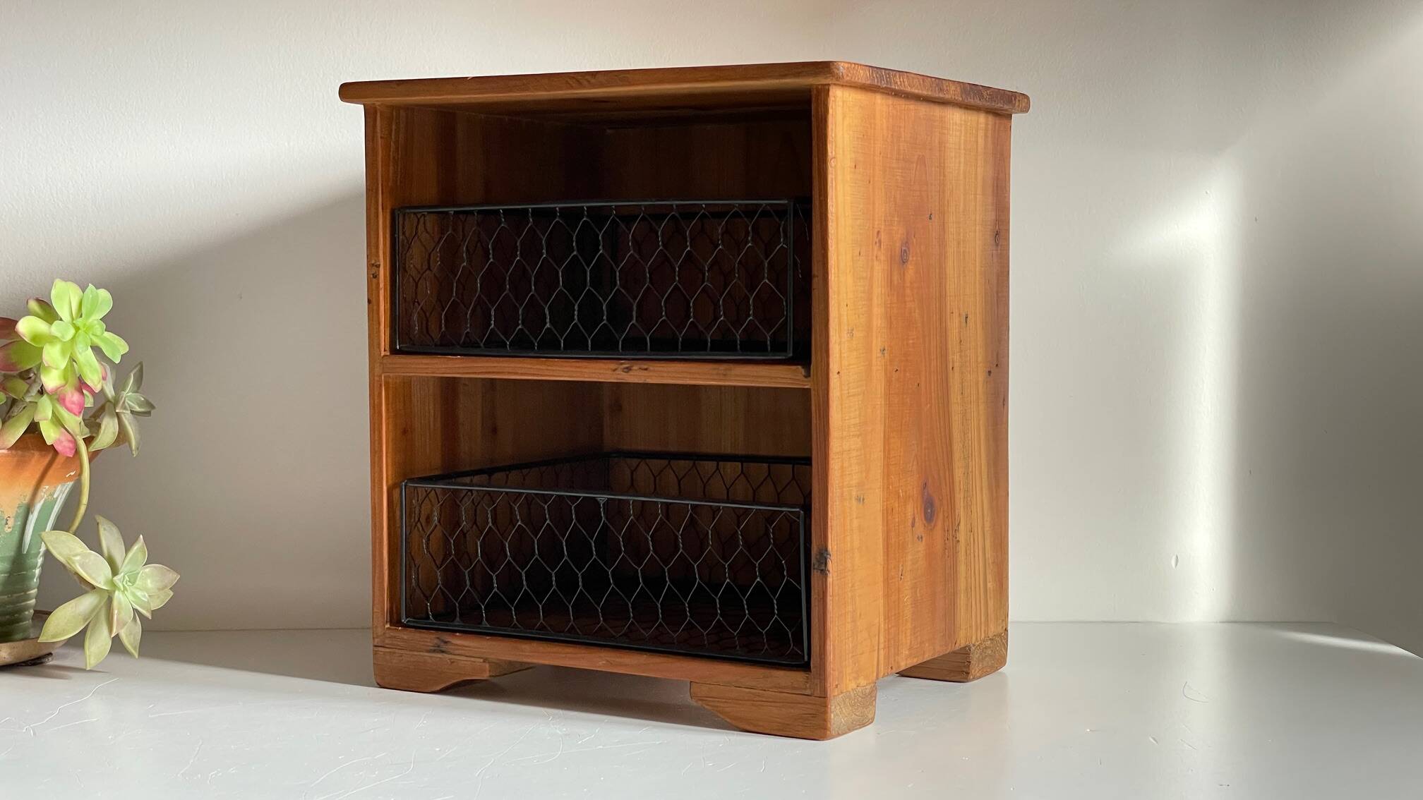 Wooden and metal drawer box from the 80s