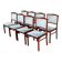 8 Scandinavian chairs in solid teak and blue velvet from the 1960s