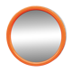Vintage round wall mirror in orange plastic - diameter: 46 cm