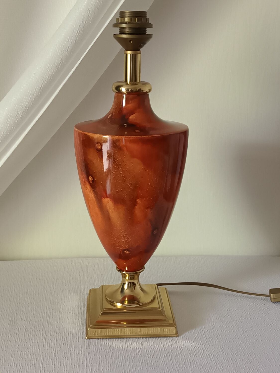 Vintage ceramic baluster lamp foot