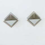 Pair of vintage wall lights Glass Light Studio model 20623, France, 1980